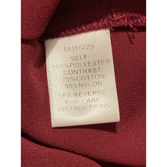 Aakaa Blouse Size M Red Color Long Sleeve Lightweight - Picture 5 of 11